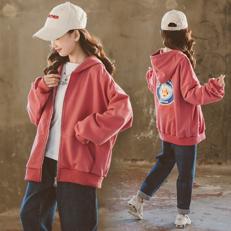 Girl Jacket Laced Shirt 2022 Spring Dress New CUHK Child Han Version Loose Casual Blouse Tide Children Baseball Suit