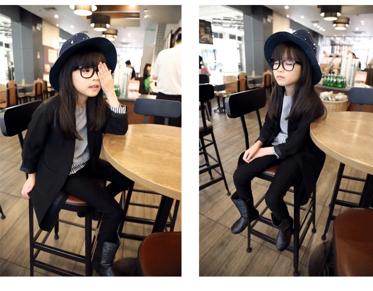 Mùa xuân 2019 mới và phong cách Âu Mỹ một nút cô gái dài phần thon gọn phù hợp với bộ đồ lớn bé trai phù hợp với áo khoác