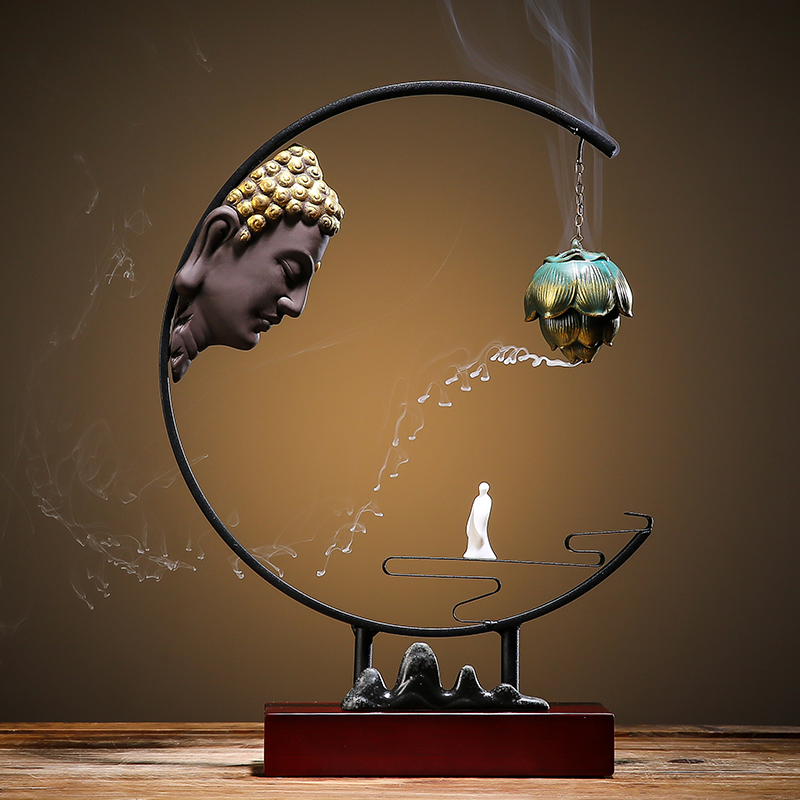 Tea pet ornaments Boutique ornaments Chinese home creative entrance decorations Tea table Tea ceremony Zen reverse flow incense burner