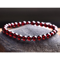 Orange red wine red garnet bracelet female summer natural simple temperament This year of life single circle crystal hand bead string female