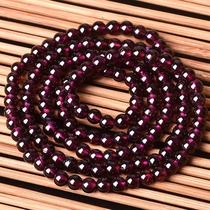 Natural purple garnet bracelet female summer multi-ring purple tooth black 3-ring crystal bracelet multi-layer hand string jewelry