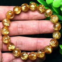 Brazilian blonde crystal bracelet female summer natural crystal transfer gold Titanium crystal Yellow hair Crystal lucky hair crystal hand string Mens money