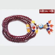 DIY original garnet bracelet womens multi-circle natural necklace Wine red transfer beads crystal hand string ethnic style