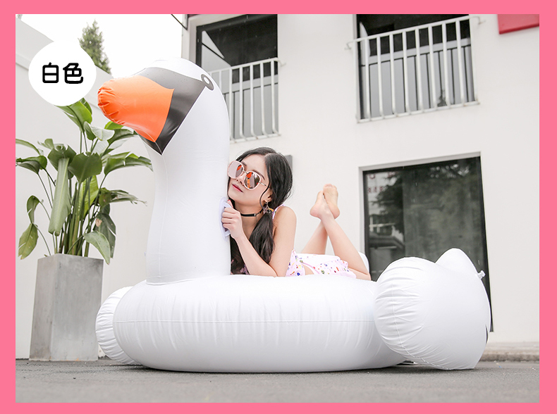 Bơi người lớn flamingo vòng bơi dày tăng gắn kết Unicorn trắng thiên nga bơm hơi động vật nổi giường đồ chơi phao tam