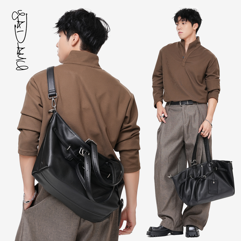 Kuroda Yawei's Soft Leather Niche High-End Commuter Crossbody Bag for Men and Women, Shoulder Bag, Tote Bag