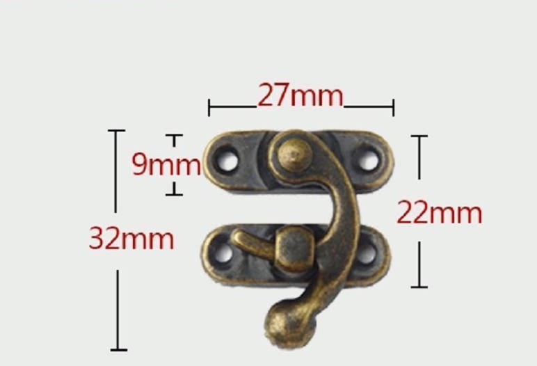27*32mm hidden buckle packing box accessories wooden box box buckle hasp box buckle lock hook small lock hook bronze horn lock