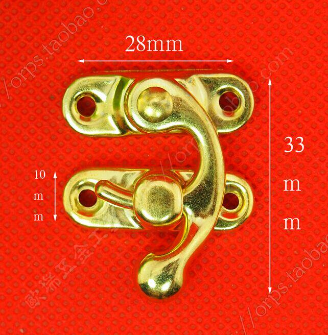 28*33mm special small lock hook antique button makeup box buckle iron lock buckle horn lock yellow