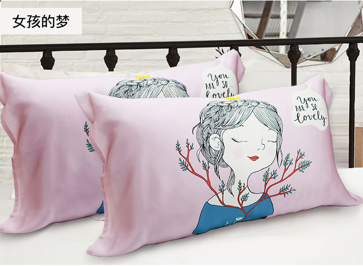 2018 mới 19 m lụa in lụa khăn gối 100 lụa nặng gối vỏ gối đẹp