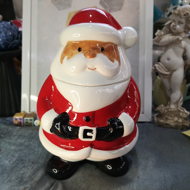 Ink Porcelain, Ceramic Crafts, Ceramic Santa Claus Cookie Jar, Sugar Jar, Christmas Decorations