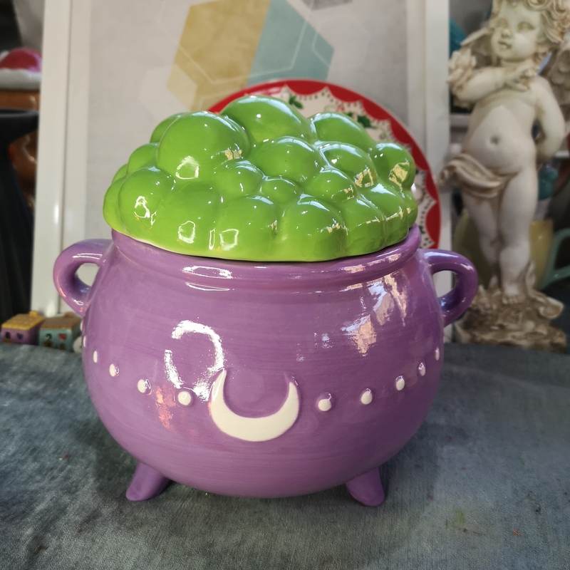 Ink Porcelain, Ceramic Crafts, Ceramic Halloween Purple Soup Pot, Halloween Decorations