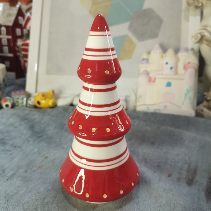 Ink Porcelain, Ceramic Crafts, Ceramic Red Christmas Tree Ornaments, Christmas Decorations