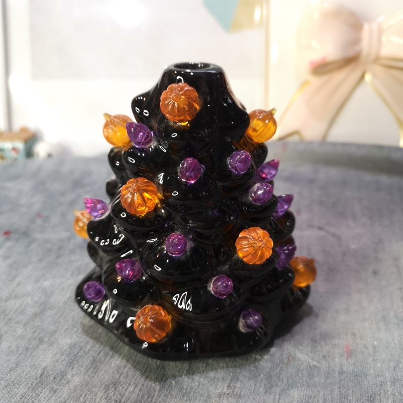 Black Porcelain Crafts Ceramic Halloween Black Pumpkin Christmas Tree Ornaments Decorations