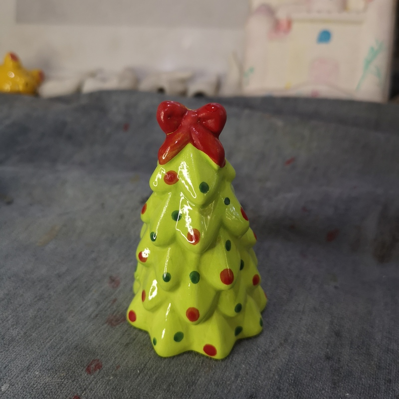 Ink Porcelain, Ceramic Crafts, Ceramic Christmas Tree Salt and Pepper Shakers, Christmas Decorations