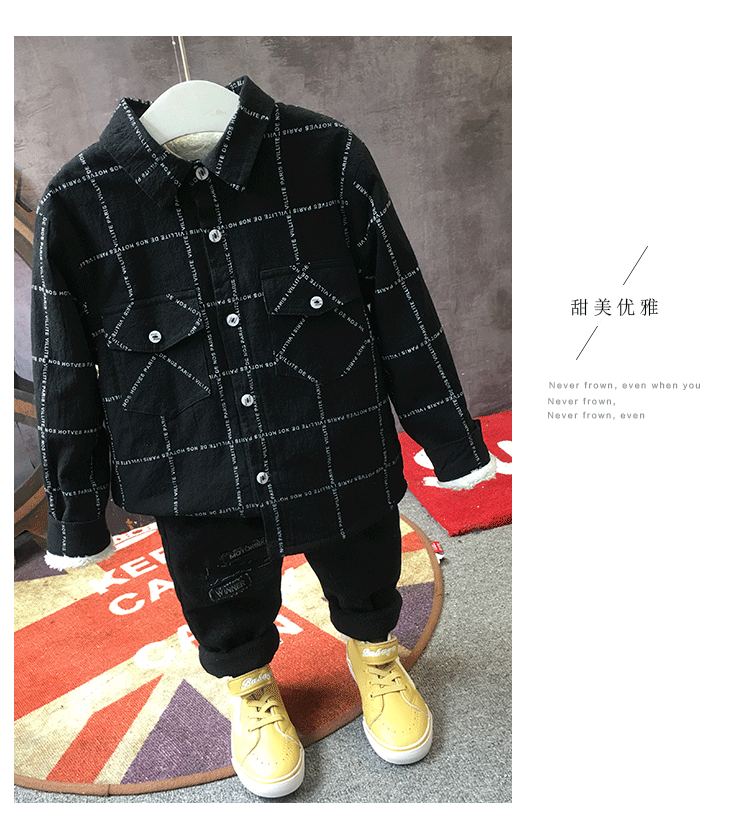 Zhongda trẻ em mùa thu đông mẫu cộng với áo nhung cotton lưới trẻ em ấm áo dày cậu bé áo trẻ em