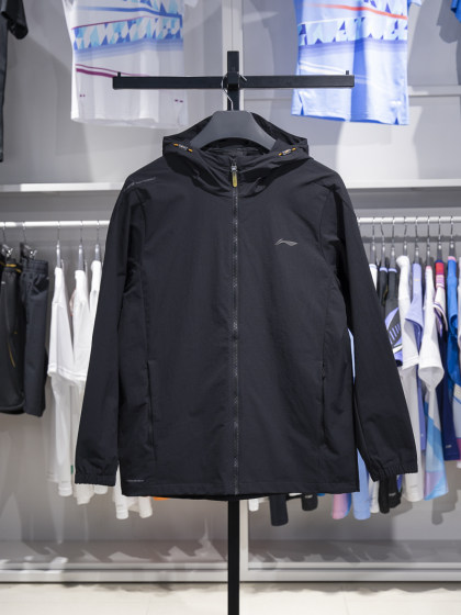 李宁外套男士2024秋季款健身系列防泼水开衫连帽运动风衣AFDU151