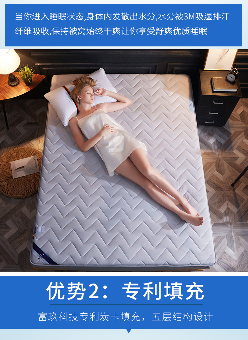 Nệm tương lai Tấm đệm gấp nhíp Giường 1,5m Giường dày 1,8m đôi là 1,2 ký túc xá sinh viên - Nệm nệm kymdan 1m6