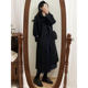 Hepburn style black woolen coat for women 2023 autumn and winter new Korean style mid-length woolen coat ins for small people