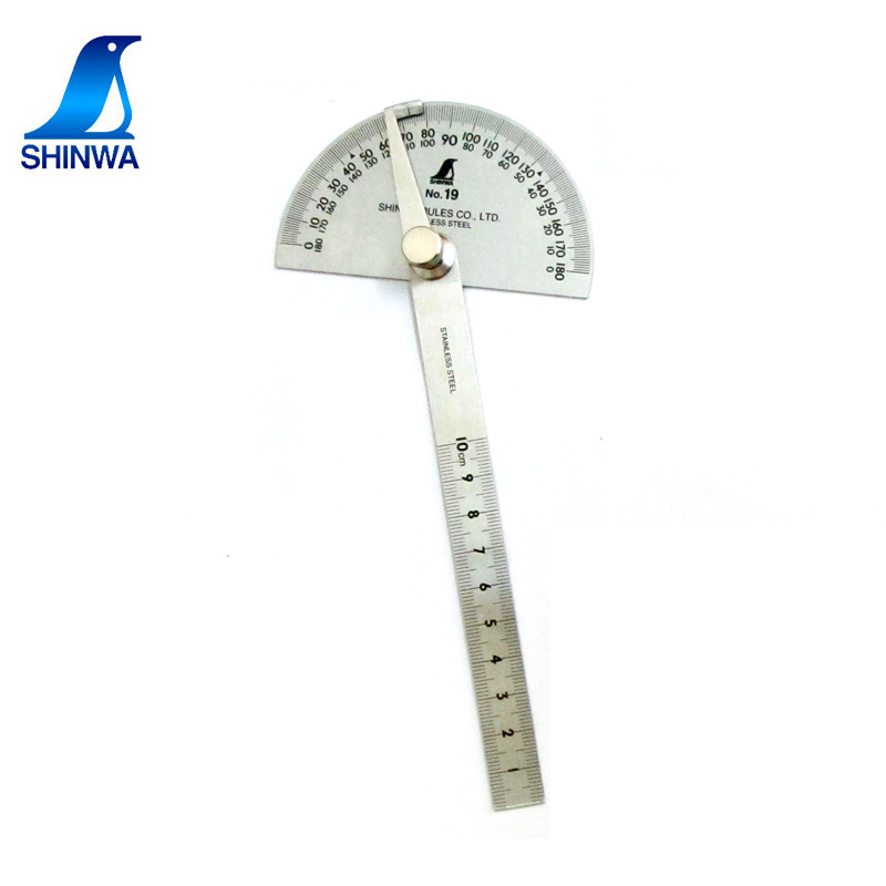 Japan affinity SHINWA penguin 180 degrees angle ruler NO 19 adjustable angle gauge gauge scale 62480