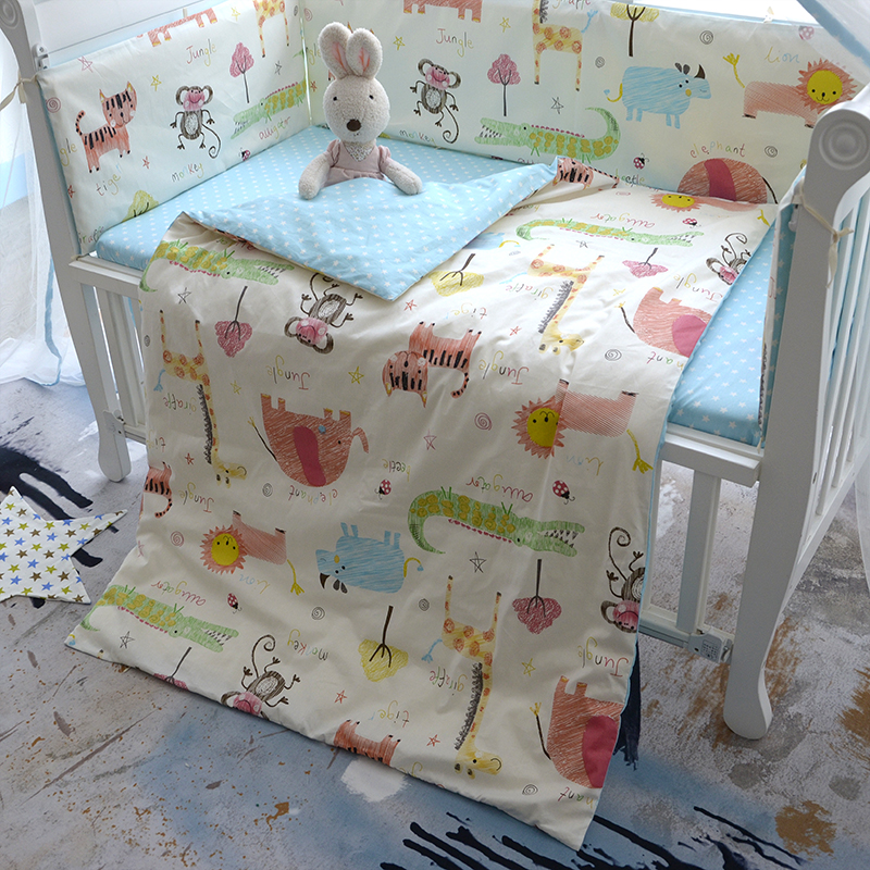 Baby bed apron seven-piece newborn cotton quilt cover Baby bed product custom cotton three or four-piece summer