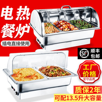 Square stainless steel electric heating buffet oven Visible Insulated Dining Stove Hotel Breakfast Buffet Stove Canteen Insulation Pan