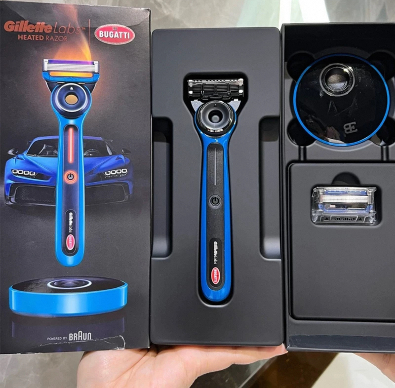 Gillette Bugatti Collaboration Thermal Razor Manual Razor Shaving Razor for Men with Car Model Included as a Gift for Boyfriend