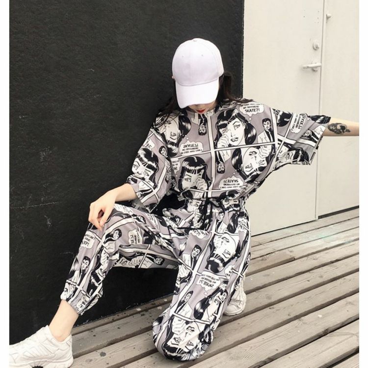 Mùa xuân và hè 2019 phiên bản mới của Hàn Quốc của quần lửng mỏng thường xuyên quần harem quần thể thao chân chín quần phù hợp với nữ - Khởi động cắt quần adidas nữ