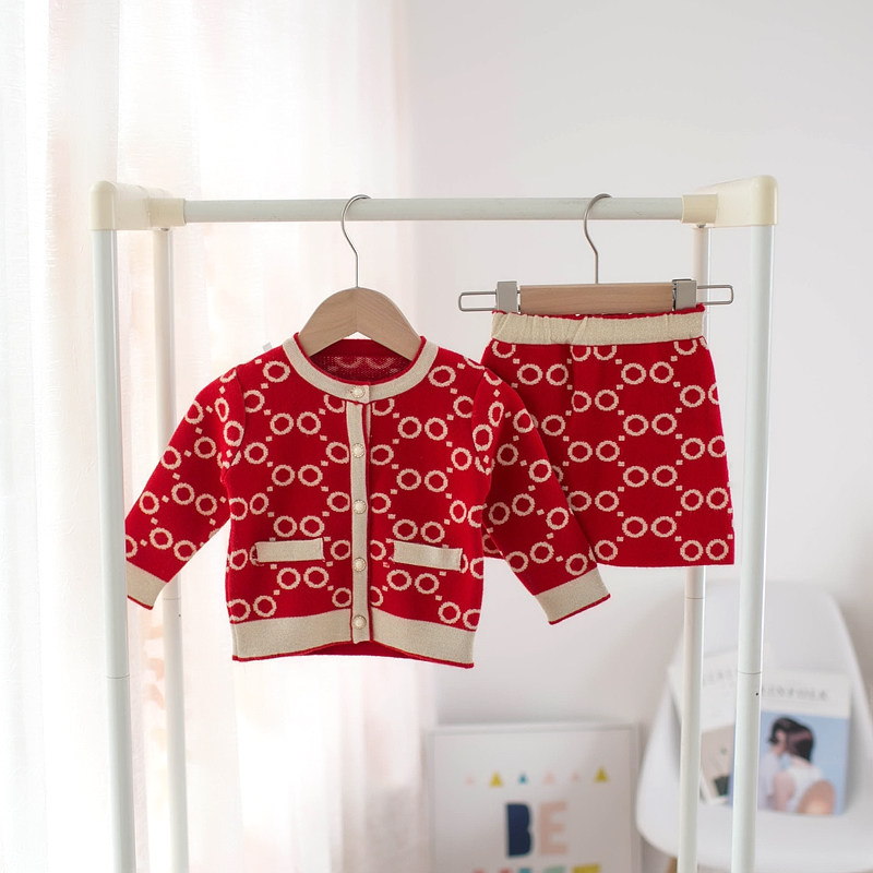 Autumn Winter New products Children Korean version sweaters Short skirts Two-style suits The children's girls' brooch cardio-hoodie hoodie jacket cardio-hoodie