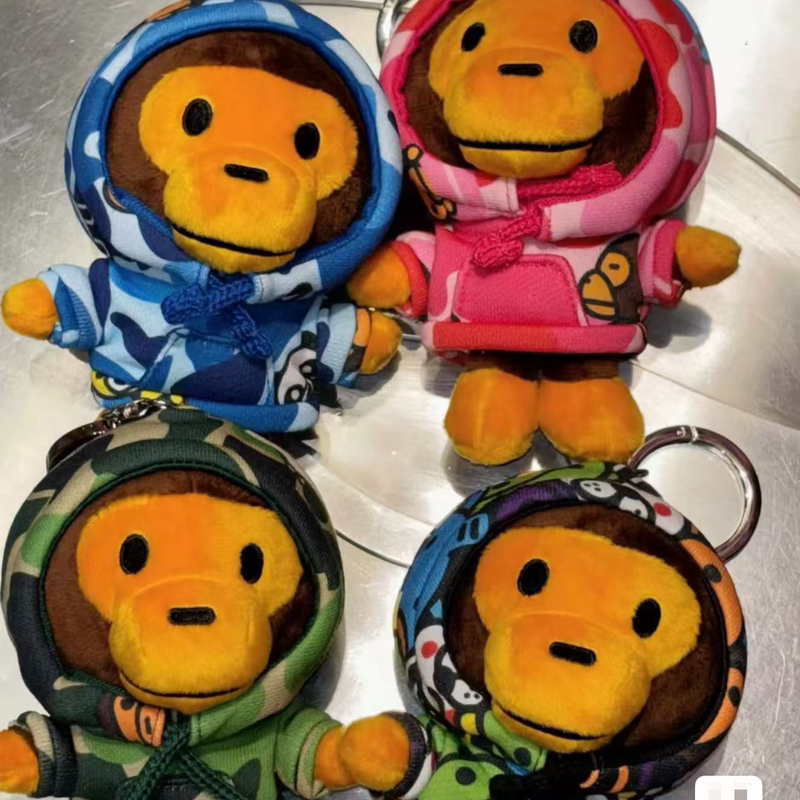 Japanese Lorz Baby Milo Colorful Monkey Doll Pendant Monkey Keychain Backpack Decoration Gift