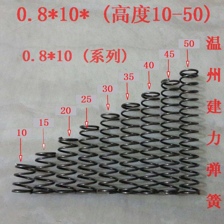0 8*10(Series) Height 10 15 20 25 30 35 40 45 50 compressed spring small spring