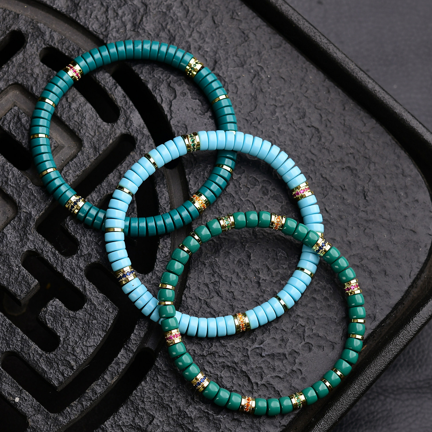 大能同款网红爆款绿松石平替优化药片直切送礼手串