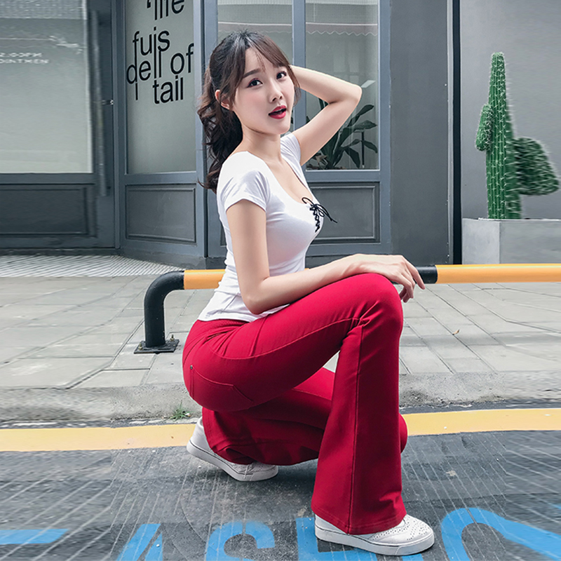 2018 summer new women's fashion slim cotton short-sleeved T-shirt trousers two-piece running sports and leisure suit