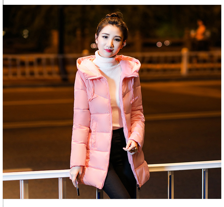 Áo khoác cotton mùa Hàn Quốc phiên bản 2018 mới xuống đệm bông nữ dài Phần áo khoác cotton mỏng mùa đông dày mẫu áo phao nữ đẹp 2020
