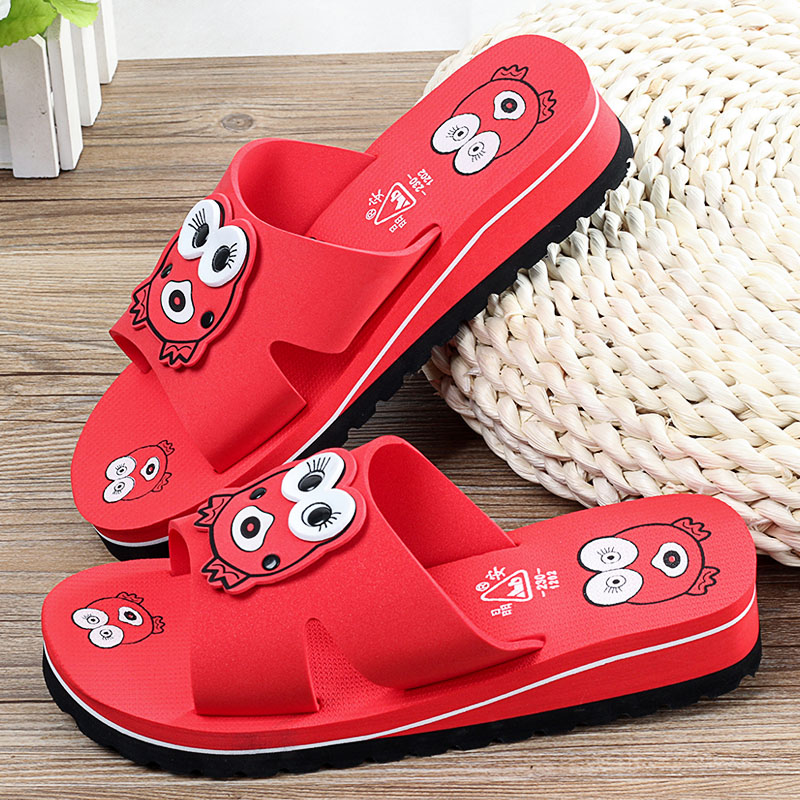Summer thick bottom sandals and slippers women's medium heel wedge heel non-slip bathroom home indoor and outdoor wear foam bottom beach slippers light