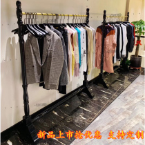 Clothing display hangers floor clothing rack dedicated clothes rack solid wood shelf womens clothing store shelves