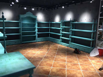 Shoe shop shoe rack display rack wall shelf European style cashier retro floor-standing Zhongdao clothing store shoe cabinet display rack