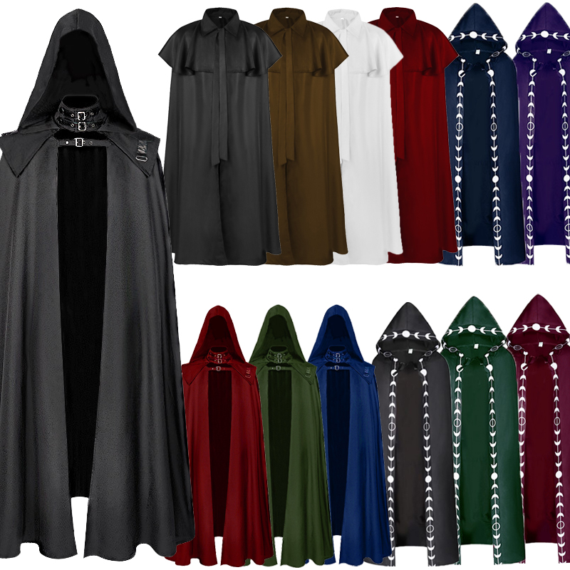 ハロウィン マント マント 仮装 大人 COS パフォーマンス 魔女 中世 フード付き マント デス マント