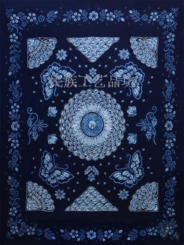 Tie-dye bed sheet long tablecloth tie-dye hanging cloth Yunnan hand-dye tie-dye single-layer wall hanging painting ethnic characteristic bed sheet