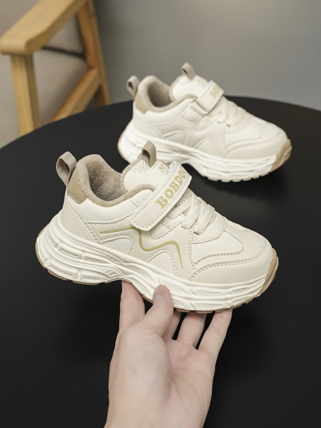 Babudou Children's Shoes Girls' Sports Shoes 2026 Spring and Autumn New Leather Waterproof Kids' White Sneakers Girls' Dad Shoes — 4