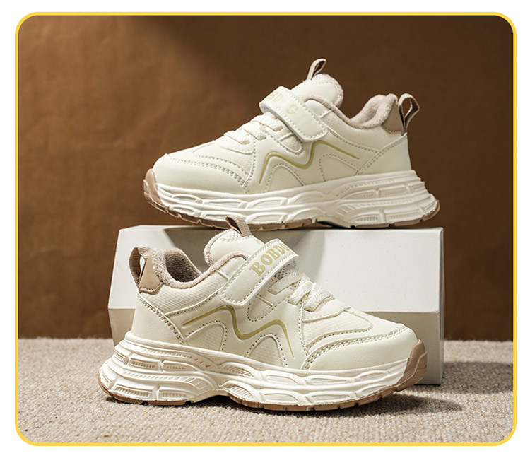Babudou Children's Shoes Girls' Sports Shoes 2026 Spring and Autumn New Leather Waterproof Kids' White Sneakers Girls' Dad Shoes — 31