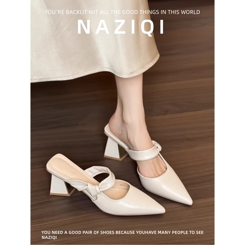 French-Style Slip-On Sandals for Women, Open-Toe Mules, Fashionable Commuting High Heels That Are Comfortable and Not Tiring French-Style Slip-On Sandals for Women, Open-Toe Mules, Fashionable Commuting High Heels That Are Comfortable and Not Tiring