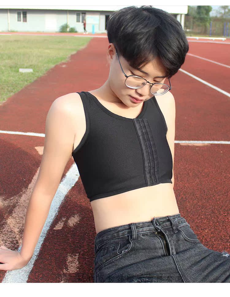 Corset đồ lót nữ sinh viên cos ngắn les nhựa áo vest băng đẹp trai TT 廋 corset ngực ngực nhỏ bọc ngực kích thước lớn - Sau sinh áo lót định hình