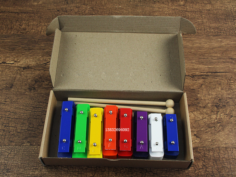 Orff bộ gõ âm thanh piano khối nhôm đàn piano octave màu gạch 8 âm thanh trường học trợ giảng - Nhạc cụ phương Tây đàn điện tử