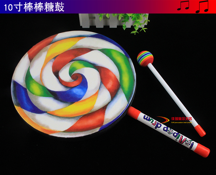 Promotional 8-inch tambourine lollipop Orff percussion instrument parent-child teaching aids dance equipment children's toys