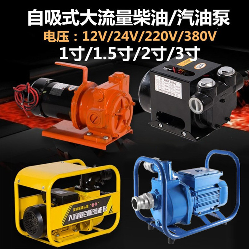 High-Flow Electric Oil Pump 12V24V220V Silent High-Power Oil Transfer Pump Self-Priming Gasoline Explosion-Proof Pump for Oil Extraction