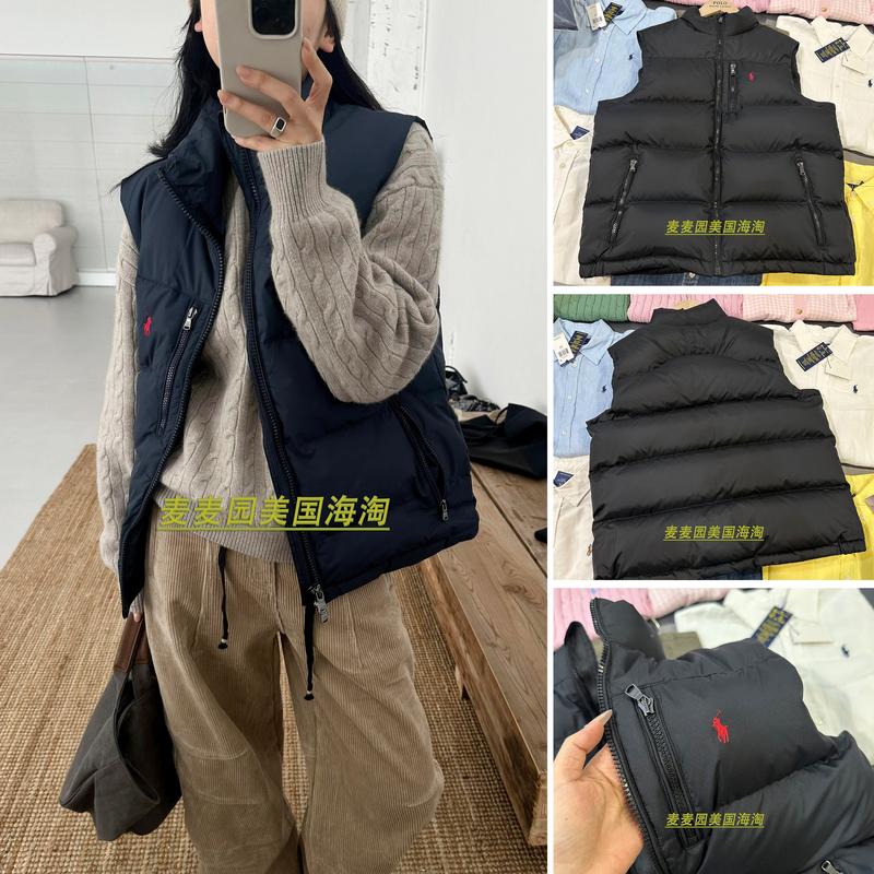 Ralph Lauren Winter Children's Stand-Collar down Vest Warm Polo Vest for Girls Ralph Lauren Winter Children's Stand-Collar down Vest Warm Polo Vest for Girls
