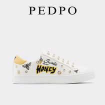 ALDO little bee white shoes womens leather 2022 summer new all-match flat casual sneakers lace-up sneakers