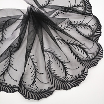 Black organza lace accessories wide mesh dress cloth dress dress dress lace fabric dress lace fabric dress decoration