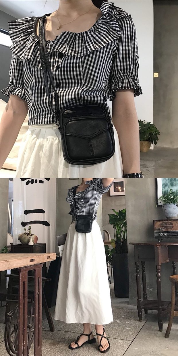 Đen retro Messenger túi nhỏ túi nữ hoang dã mini 2018 mới nhỏ vuông túi điện thoại di động - Túi xách nữ túi xách công sở nữ