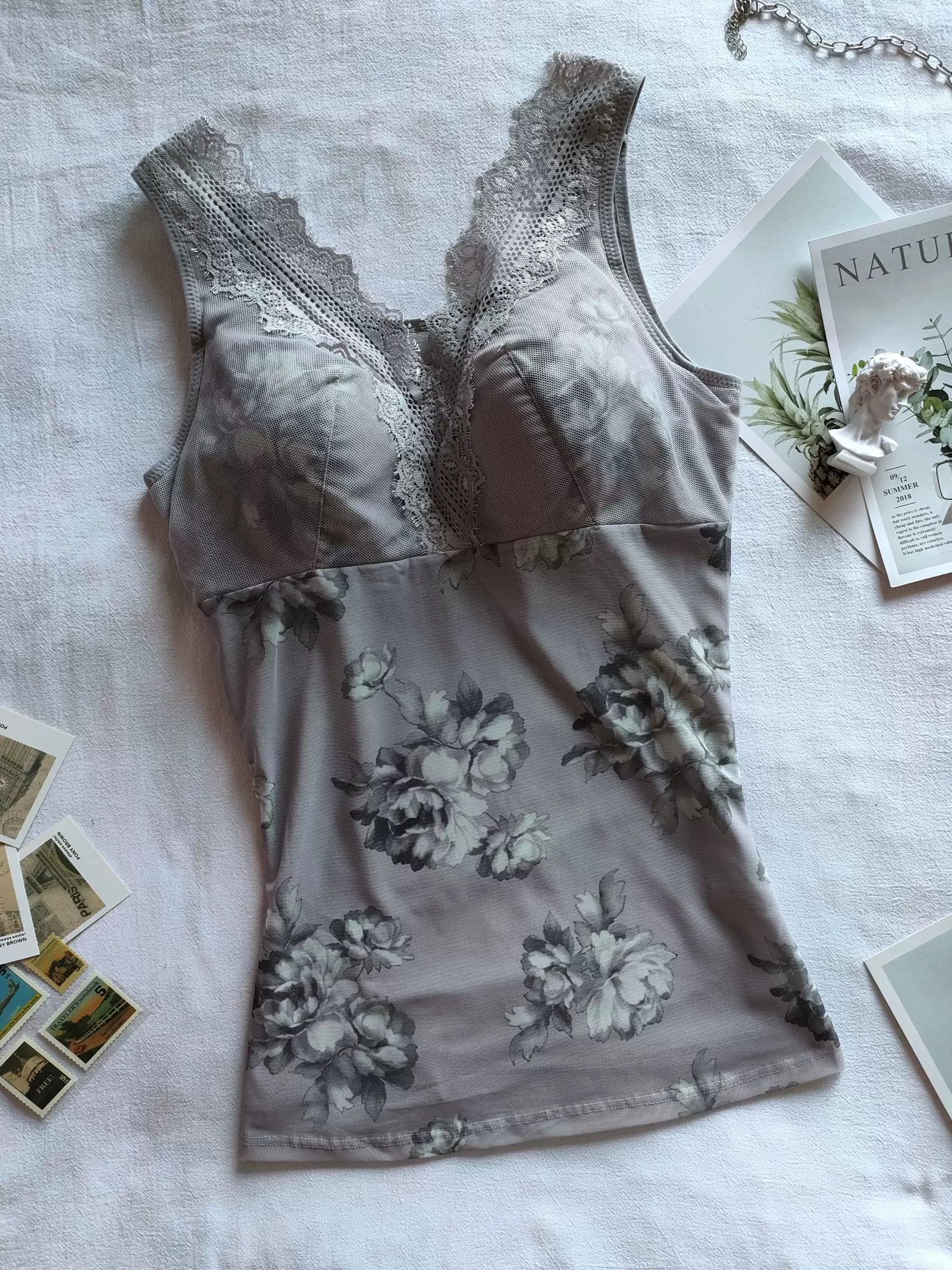Summer thin corrective bodysuit, supporting wireless bra, waist belt, vest, size