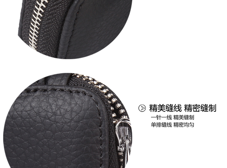2018 khuyến mãi mới thời trang nam nữ gấp xe chìa khóa vuông đặc biệt túi da bò dây kéo thắt lưng công sở ví nữ da thật